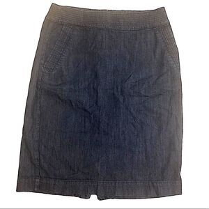 Vintage Red Engine Jean dark denim pencil mini skirt with slit Cerise-28